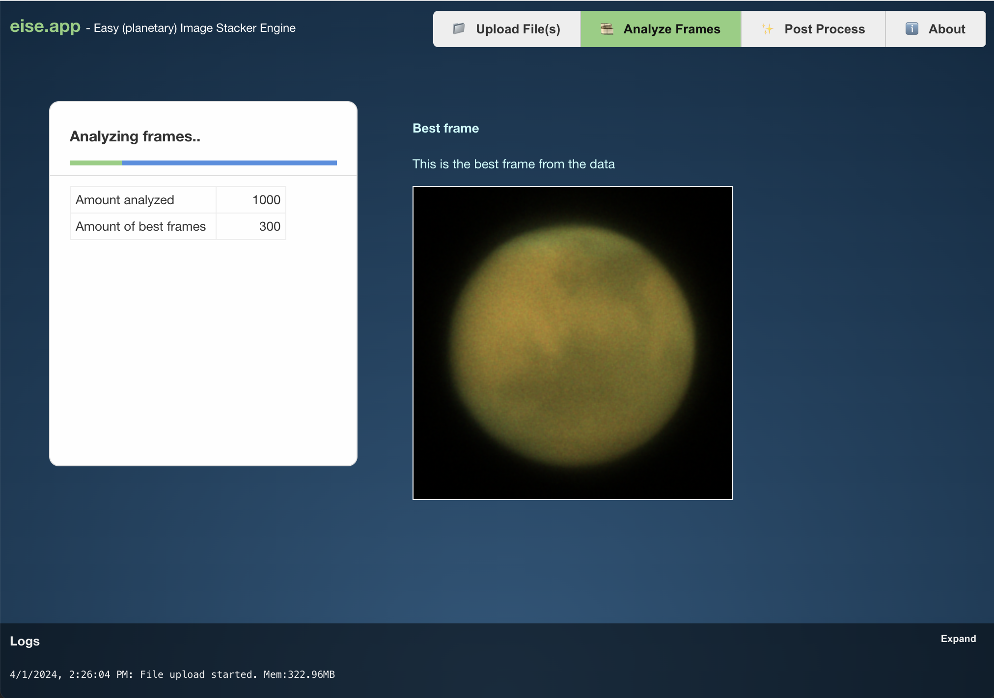 Planetary Image Stacker
